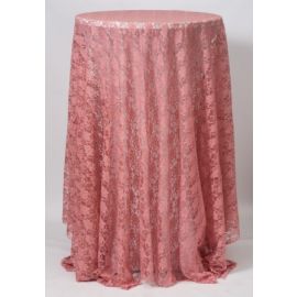 90x90 Dusky Pink Lace Table Cloth Overlay 