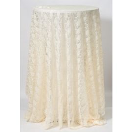 90x90 Ivory Lace Table Cloth Overlay 