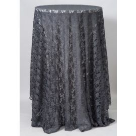 90x90 Dark Grey Lace Table Cloth Overlay 