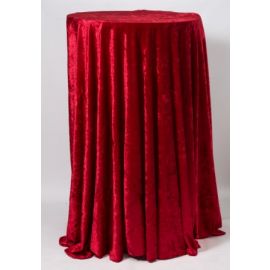 Red Crushed Velvet Tablecloth 132"