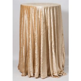 Champagne Crushed Velvet Tablecloth 132"