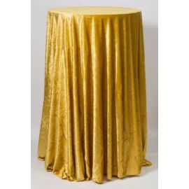 Gold Crushed Velvet Tablecloth 132"