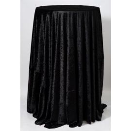 Black Crushed Velvet Tablecloth Round 132"