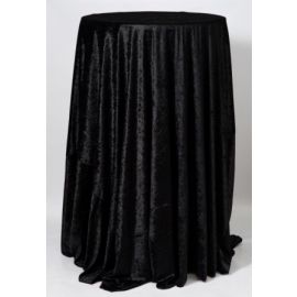 Black Crushed Velvet Tablecloth Round 120"