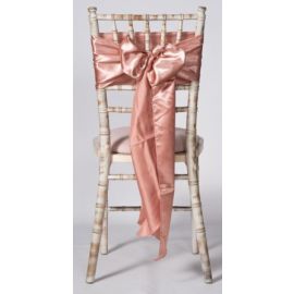 Rose Gold Satin Wedding Chair Cover Sashes 8" x 108"