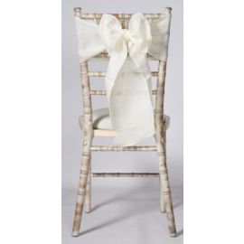 Ivory Linen Wedding Chair Cover Sashes 8" x 108"