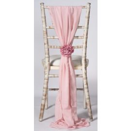 Blush Pink Chiavari Chair Cover Wedding Chiffon Vertical Drops 