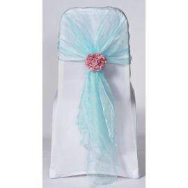 Tiffany Blue Crystal Organza Chair Cover Hoods Wrap