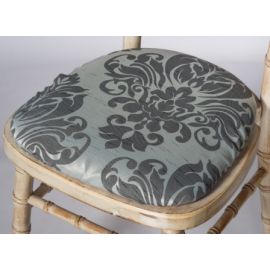 Jacquard Print Grey Chiavari Chair Polyester Seat Pad Covers (Shower Caps)  