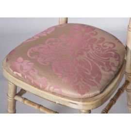 Jacquard Print Blush Pink Chiavari Chair Polyester Seat Pad Covers (Shower Caps)  