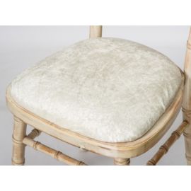Crushed Velvet Chiavari Chair Seat Pad Covers (Shower Caps)  To Buy White, Ivory, Black, 