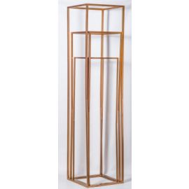 Set of 2 Gold Floor Standing Metal Crate Balloon Stand 180cm & 210cm New flat pack version