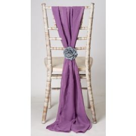 Dusky Lavender/Mauve Chiavari Chair Cover Wedding Chiffon Vertical Drops 