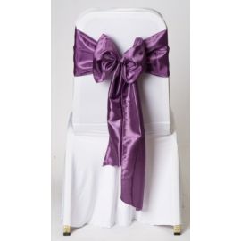 Mauve Dusky Lavender Taffeta  Wedding Chair Cover Sashes