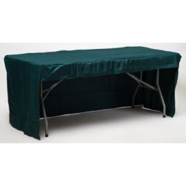 6ft Hunter Green 3 Sided Rectangular Fitted Polyester Trestle Table Banqueting Tablecloth