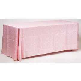 90"x132" Blush Pink Damask Rectangular trestle Table Banqueting Tablecloth
