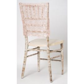 Blush Pink Lace Vintage Wedding Chiavari Chair Cap 38cmx41cm