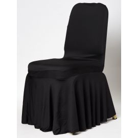 Black Spandex Lycra With Skirt Wedding Banqueting Chair Covers 