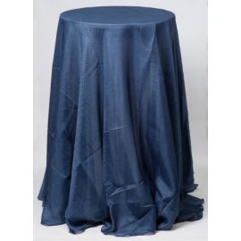 Navy Blue Linen Wedding Table Cloth 120" Round