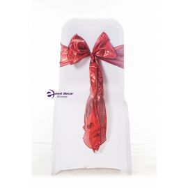 Red Lame Chair Cover Party Sashes 8" x 108"