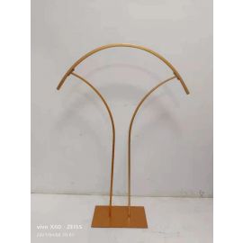 120cm French Gold Metal curve Fan Flower Stand Table 