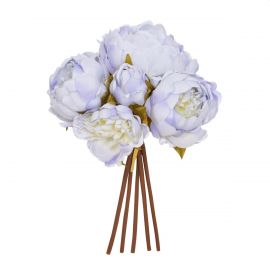 28cm Artificial Blue Peony x5 Posy 