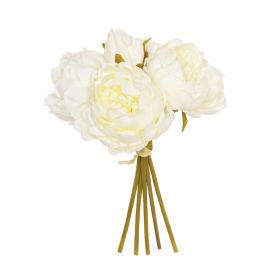 28cm Artificial Cream Peony x5 Posy 