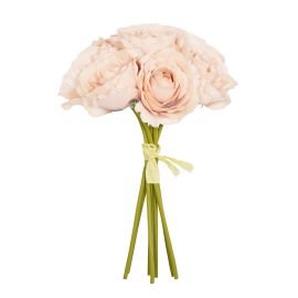 26cm Peach Open Rose 7 Heads Hand Tied