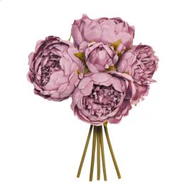 28cm Artificial Mauve Peony x5 Posy 