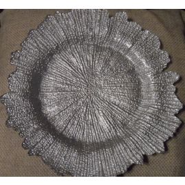 Silver Glass Floral Reef Charger Plate to buy