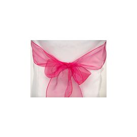 Hot Pink Shimmer Organza Chair Cover Sashes 8"x108"