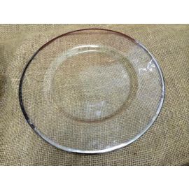 Glass Charger Plate With Silver Trim  to buy