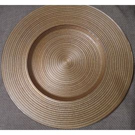 Gold Glass Charger Plate With Circle Design to buy