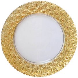 Gold Glass Star Pattern Band Charger Plate to buy