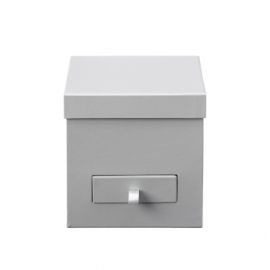 GREY SQUARE FLOWER BOX LINED WITH DRAWER