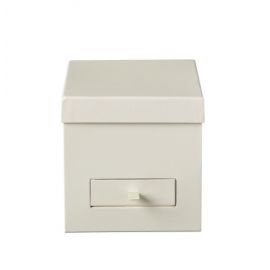 CREAM SQUARE FLOWER BOX LINED WITH DRAWER