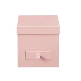 PALE PINK SQUARE FLOWER BOX LINED WITH DRAWER