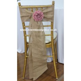 Hessian Burlap Vintage Wedding Chair Cover Sashes 8"x108"