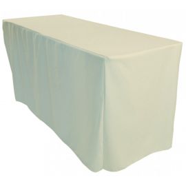6ft Ivory Rectangular Fitted Polyester Trestle Table Banqueting Tablecloth