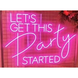 Lets Get This Party Started LED Neon Party Sign (Pink)
