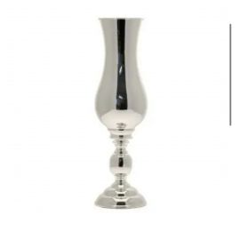 Silver Shaped Metal Vase Urn Wedding Centrepiece 51cm 