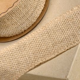 Hessian Wired Natural Ribbon 50mm x 5m