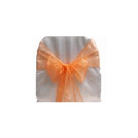 Orange Shimmer Organza Chair Cover Sashes 8"x108"
