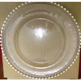  Glass Beaded Charger Plate With Ivory Colour Beads to buy