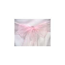 Pink Shimmer Organza Chair Cover Sashes 8"x108"