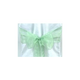 Sage Green Shimmer Organza Chair Cover Sashes 8"x108"