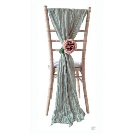 Frosty Sage Green Cheesecloth Vertical Drapes 51cm x 200cm 
