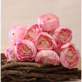 Peony Bunch 9 heads Light Pink  8.5cmx40cm
