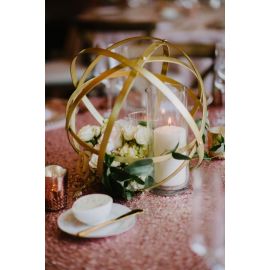 Antique Gold Metal Ball Frame 20cm Geometric 