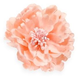 Peach Diamante Flower Clip 11cm